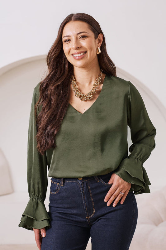 Lola Long Sleeve Top Olive