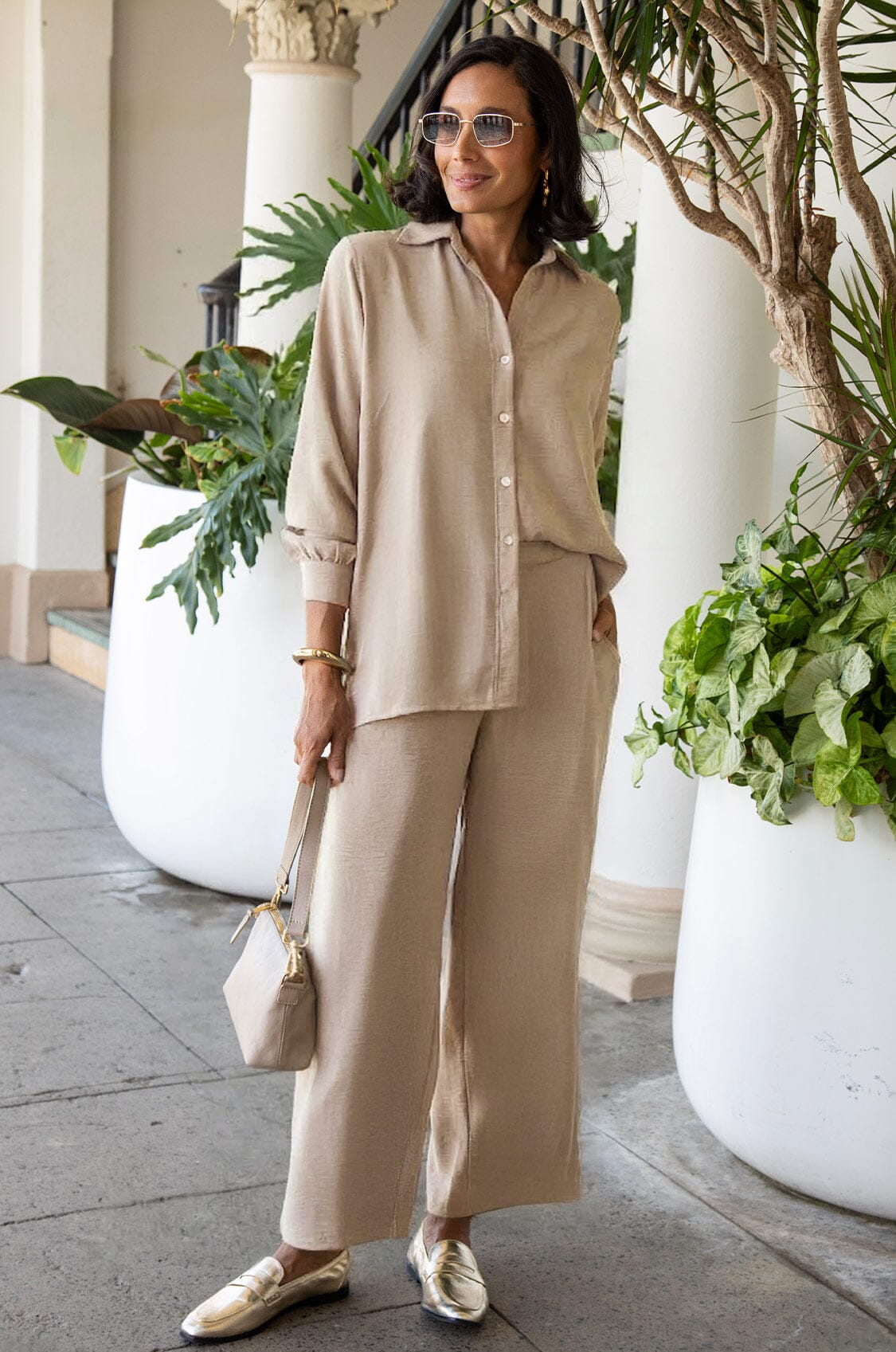 Paola Straight Leg Pants Taupe