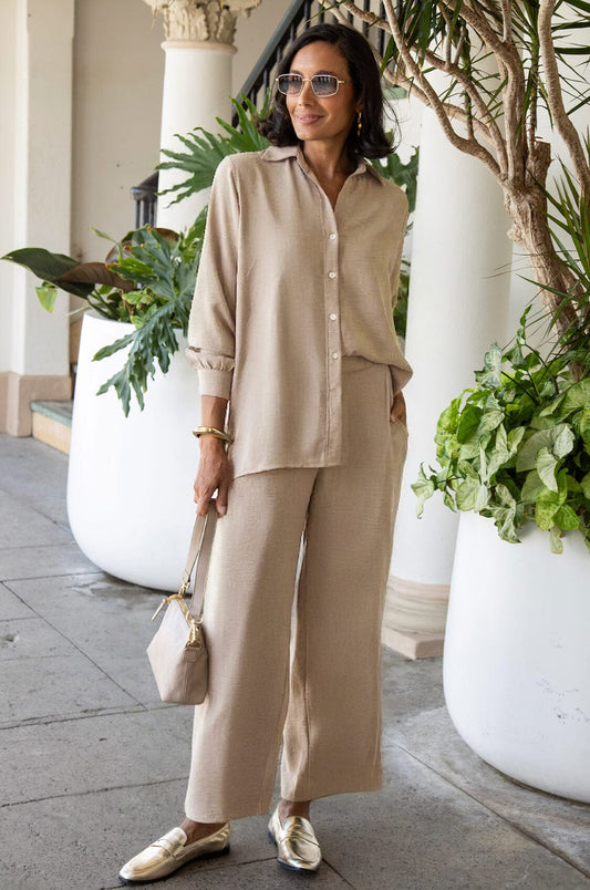 Paola Straight Leg Pants Taupe