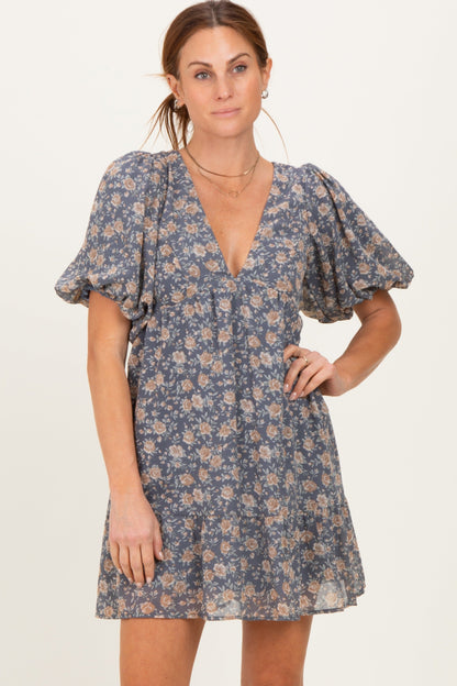 Jade Floral V-Neck Maternity Mini Dress