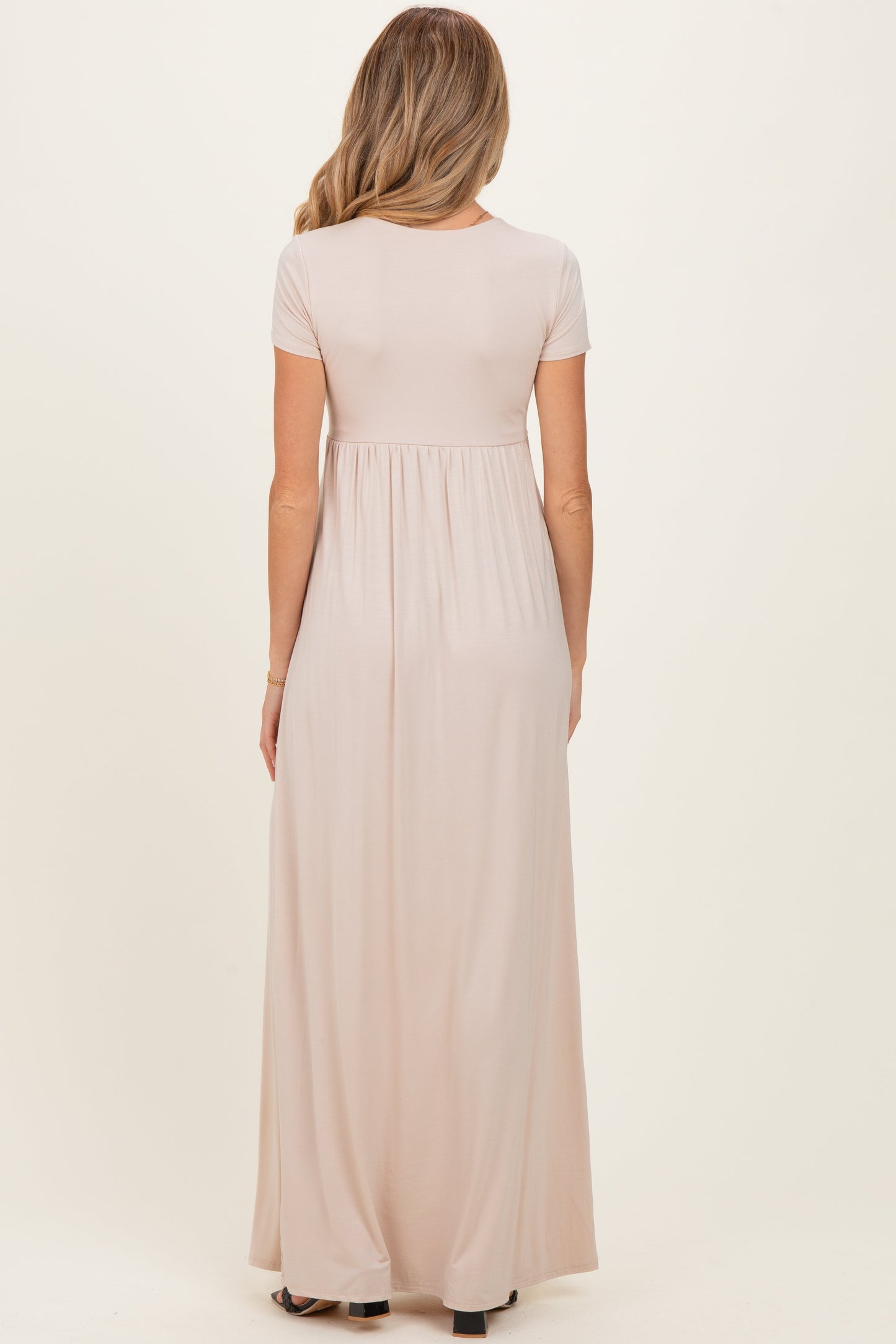 PinkBlush Coco Draped Maternity/Nursing Maxi Dress