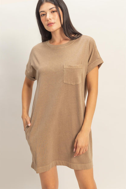 Mocha Maternity T-Shirt Mini Dress