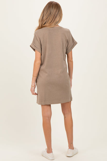 Mocha Maternity T-Shirt Mini Dress