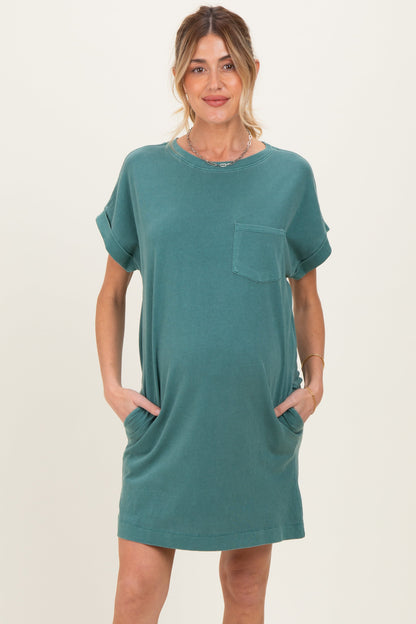 Forest Green Maternity T-Shirt Mini Dress