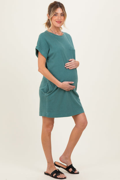 Forest Green Maternity T-Shirt Mini Dress