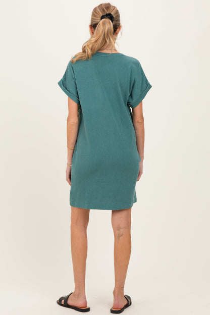 Forest Green Maternity T-Shirt Mini Dress