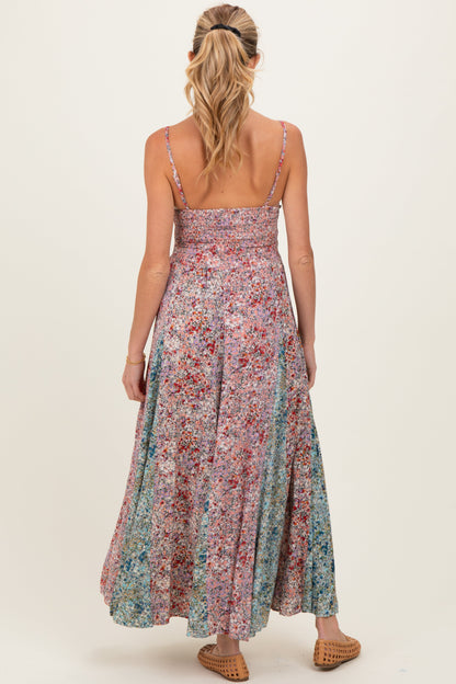 Multi V Neck Twist Front Cut Out Maternity Maxi Dress