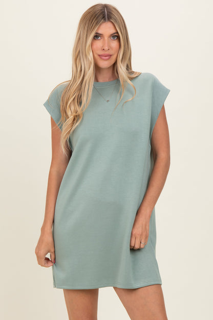 Desert Sage Cap Sleeve Maternity Mini Dress