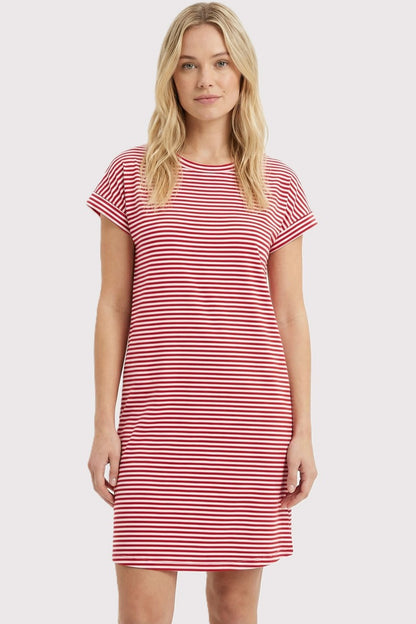 Red Striped Basic Maternity Dress