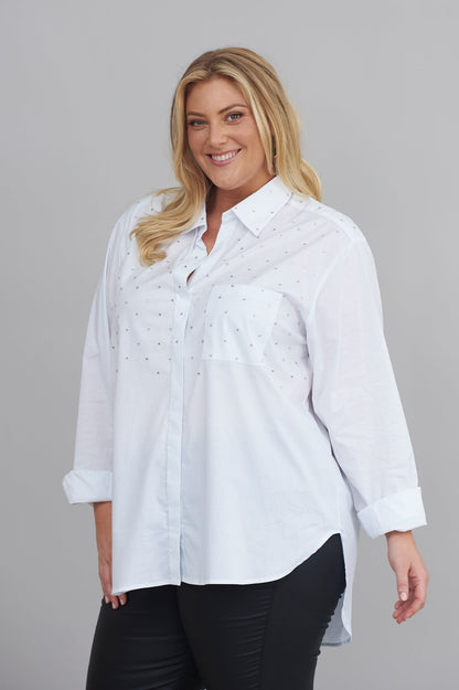 Renata White Collared Shirt