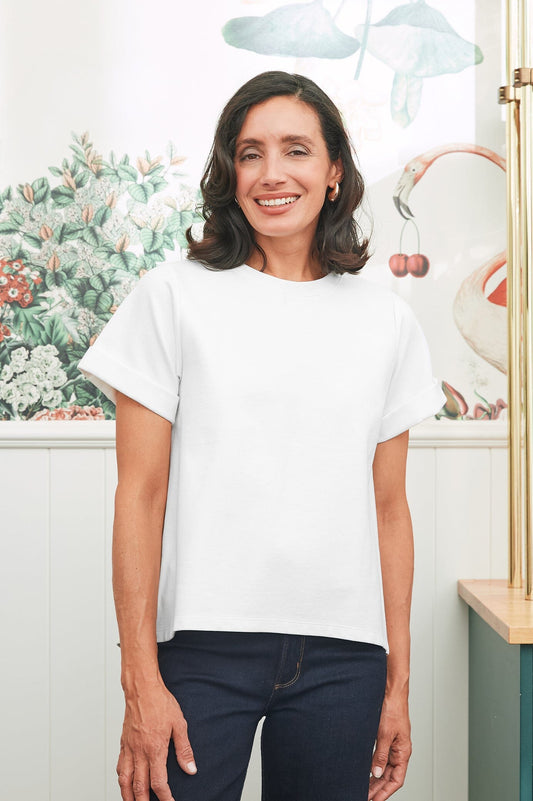 Clover Short Sleeve Top White