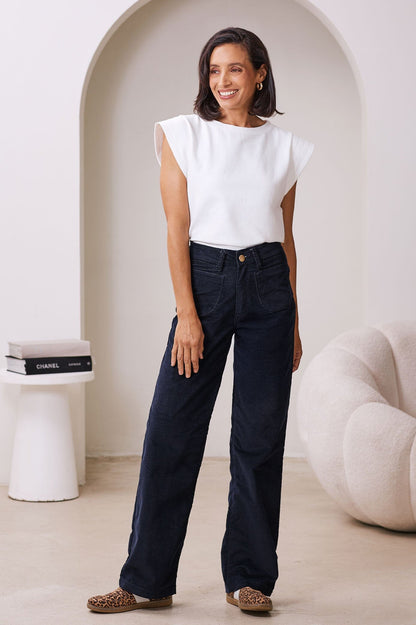 Tamsin Corduroy Pants Navy