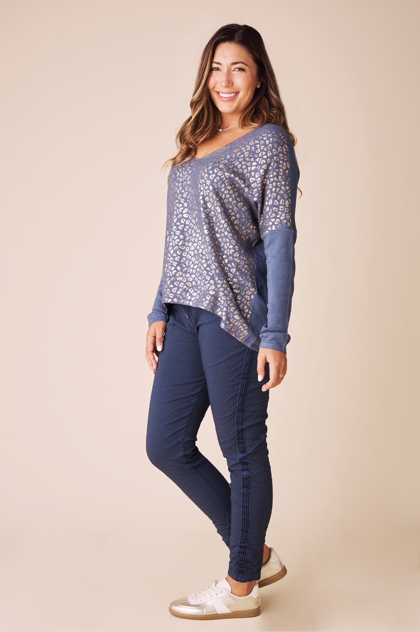 Araya Animal Print Jumper Blue