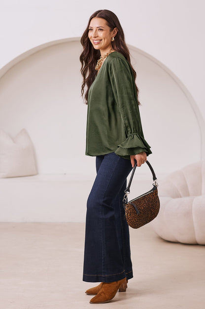 Lola Long Sleeve Top Olive