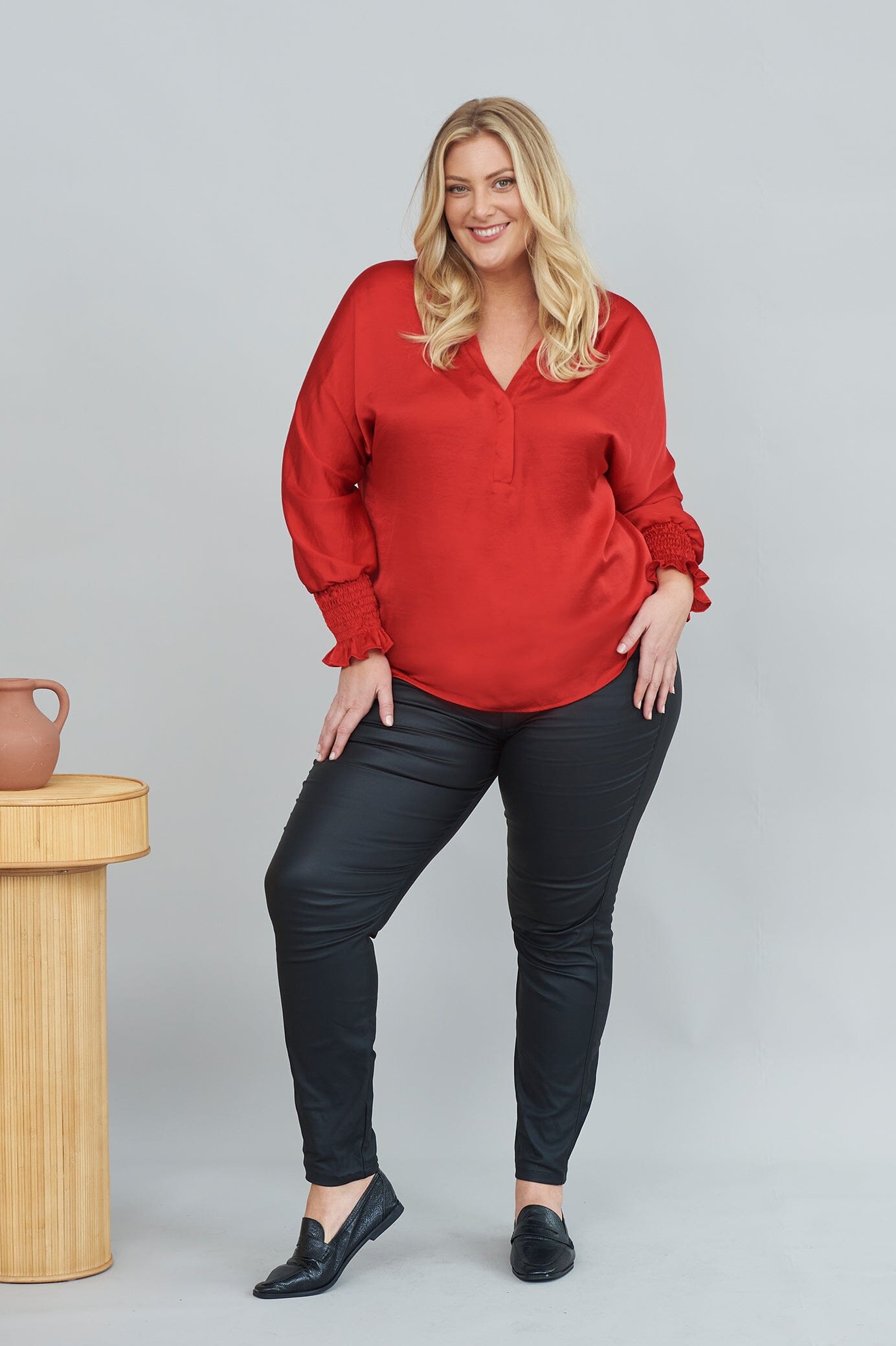 Angelina Long Sleeve Top Red