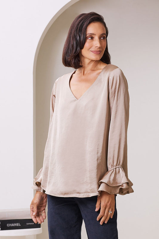 Lola Long Sleeve Top Almond