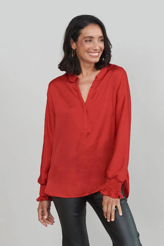 Angelina Long Sleeve Top Red