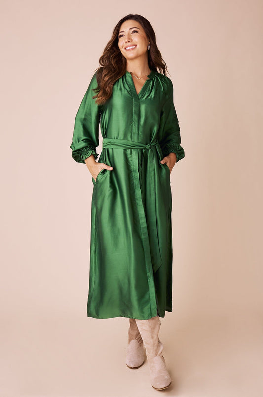 Sierra Long Sleeve Dress Emerald