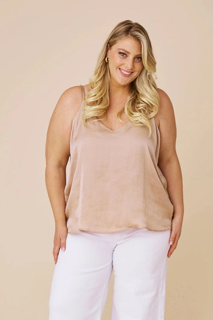 Ana Reversible Neckline Camisole Top Espresso