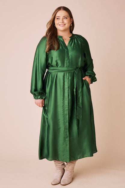 Sierra Long Sleeve Dress Emerald