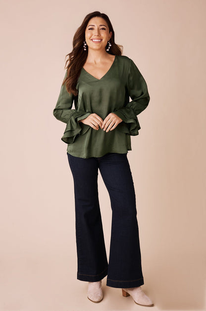Lola Long Sleeve Top Olive
