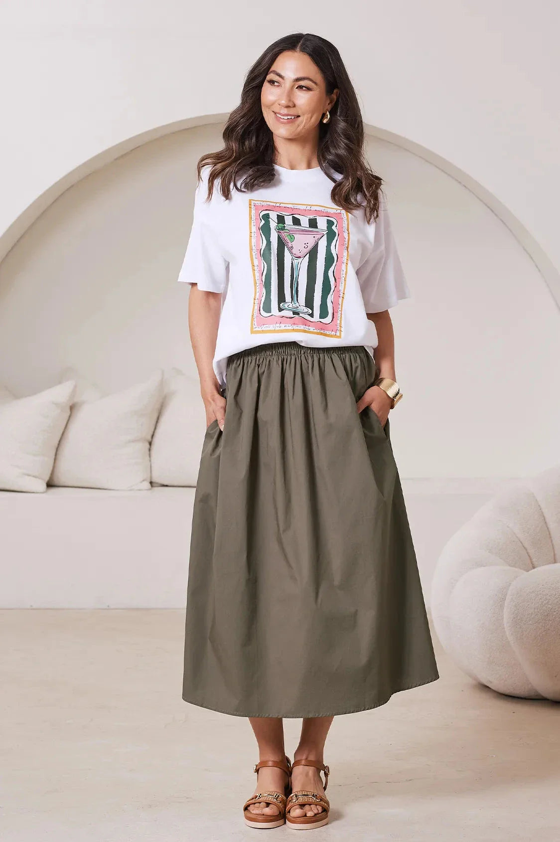 Martini Oversized Graphic T-Shirt White