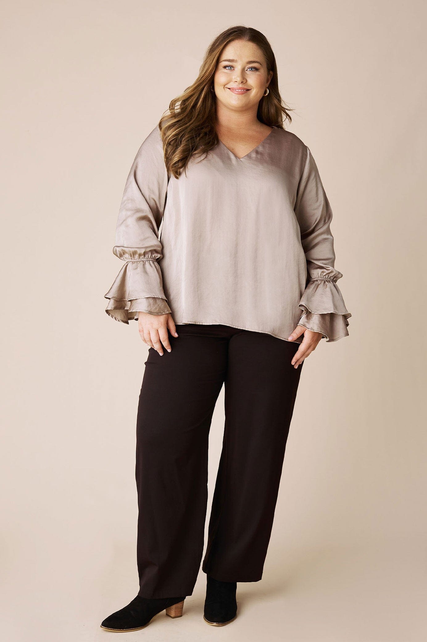Lola Long Sleeve Top Almond
