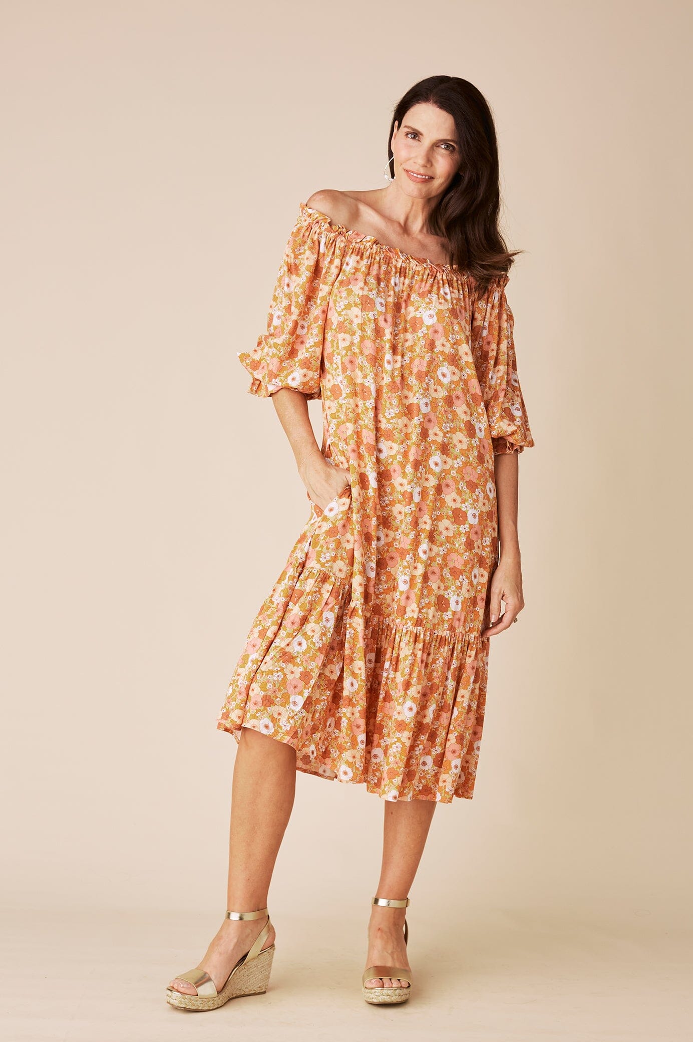 Dana Print Dress Papaya