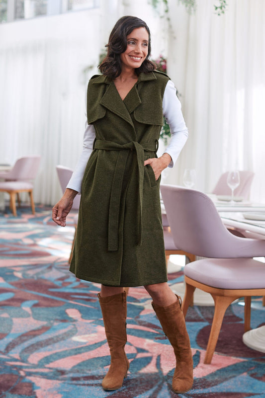 Tyra Sleeveless Jacket Olive