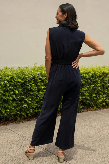 Alex Sleeveless Jumpsuit in Navy