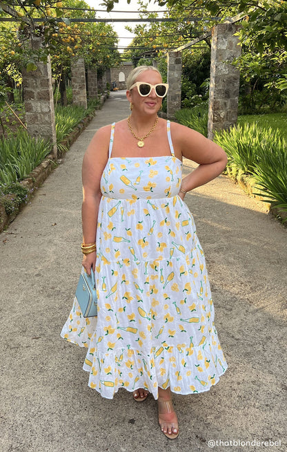 Summer Fling Midi Dress ~ Limoncello Embroidery