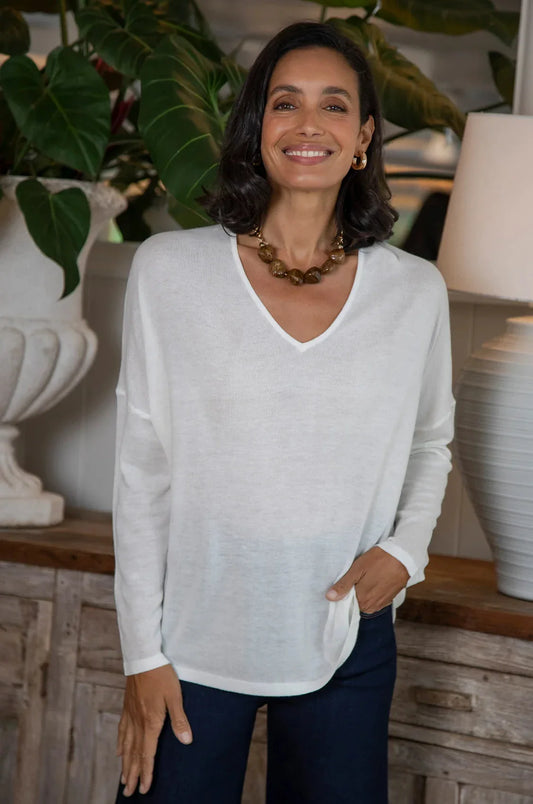 Sadie Fine Knit Jumper Ivory