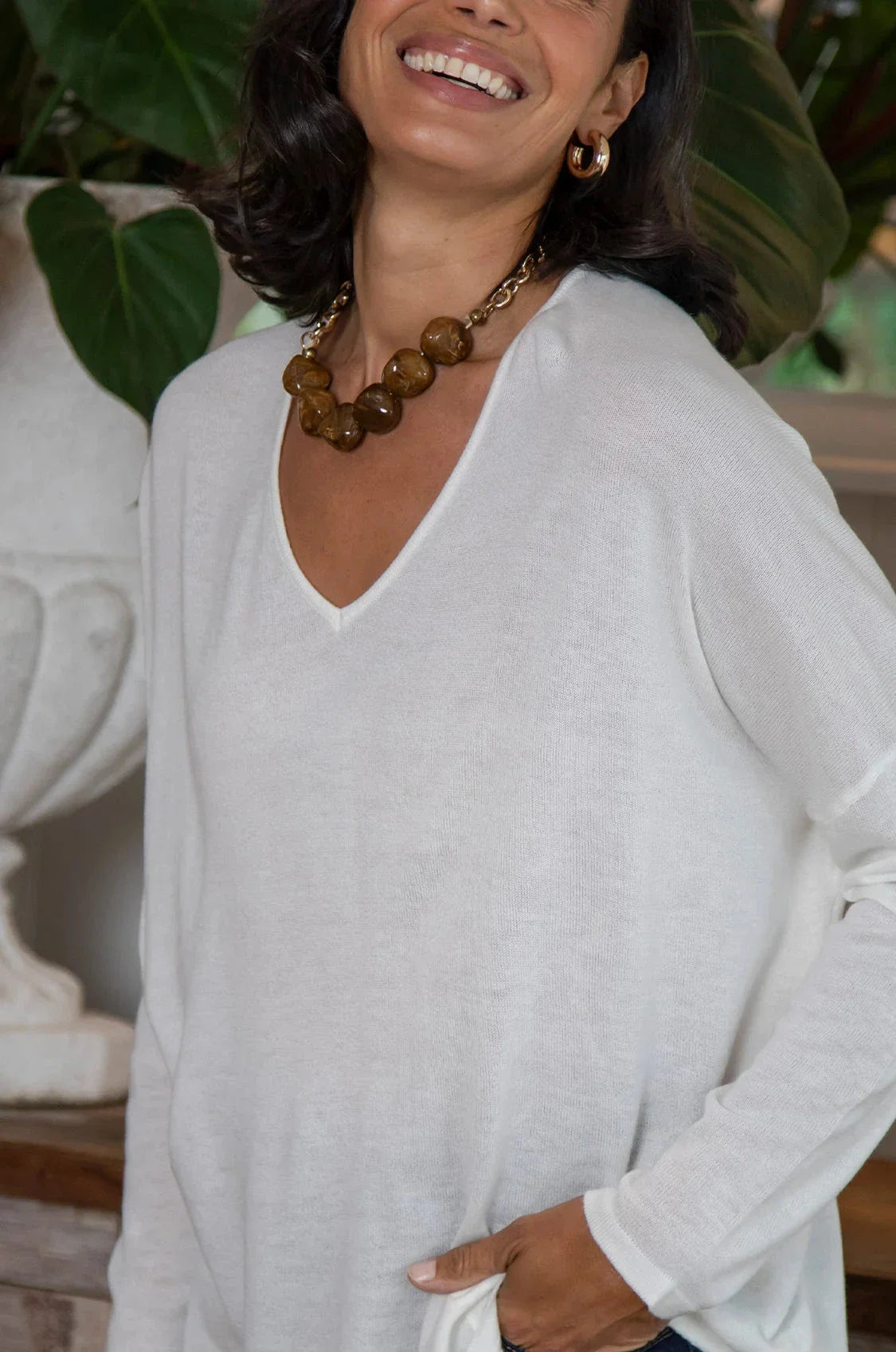 Sadie Fine Knit Jumper Ivory