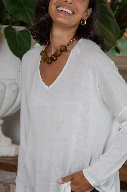 Sadie Fine Knit Jumper Ivory