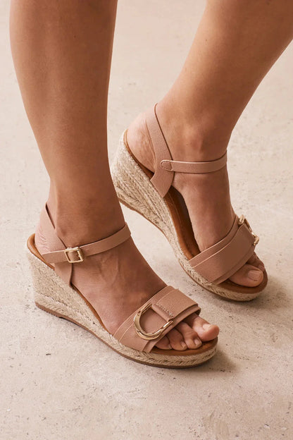 Beverley Woven Wedges Blush