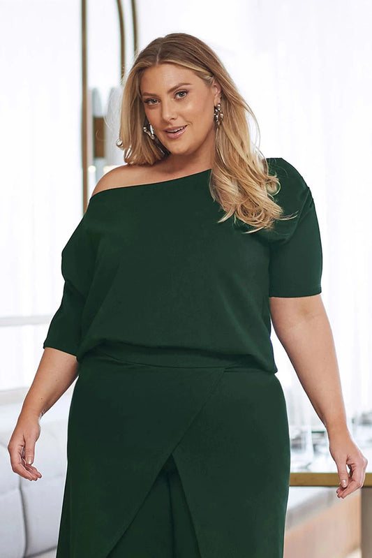 Claudette Off Shoulder Top Forest Green