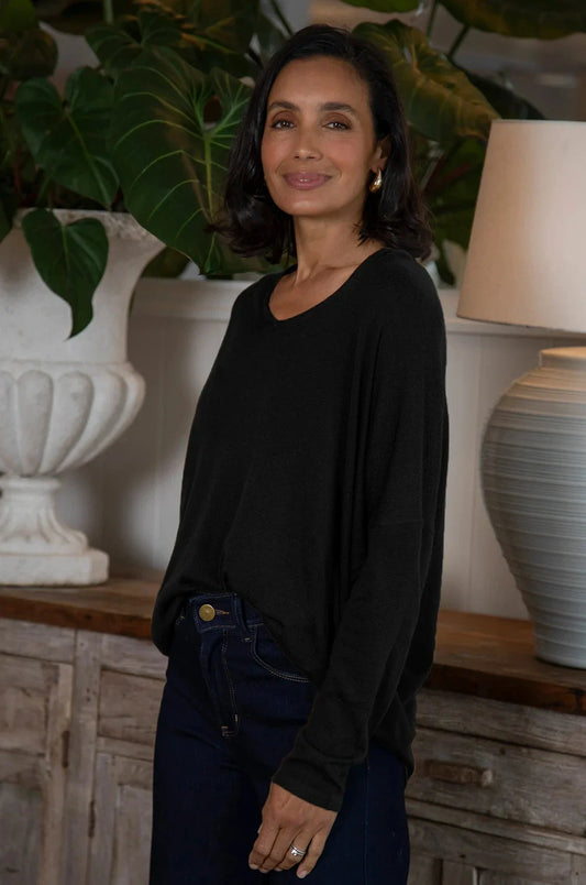 Sadie Fine Knit Jumper Black