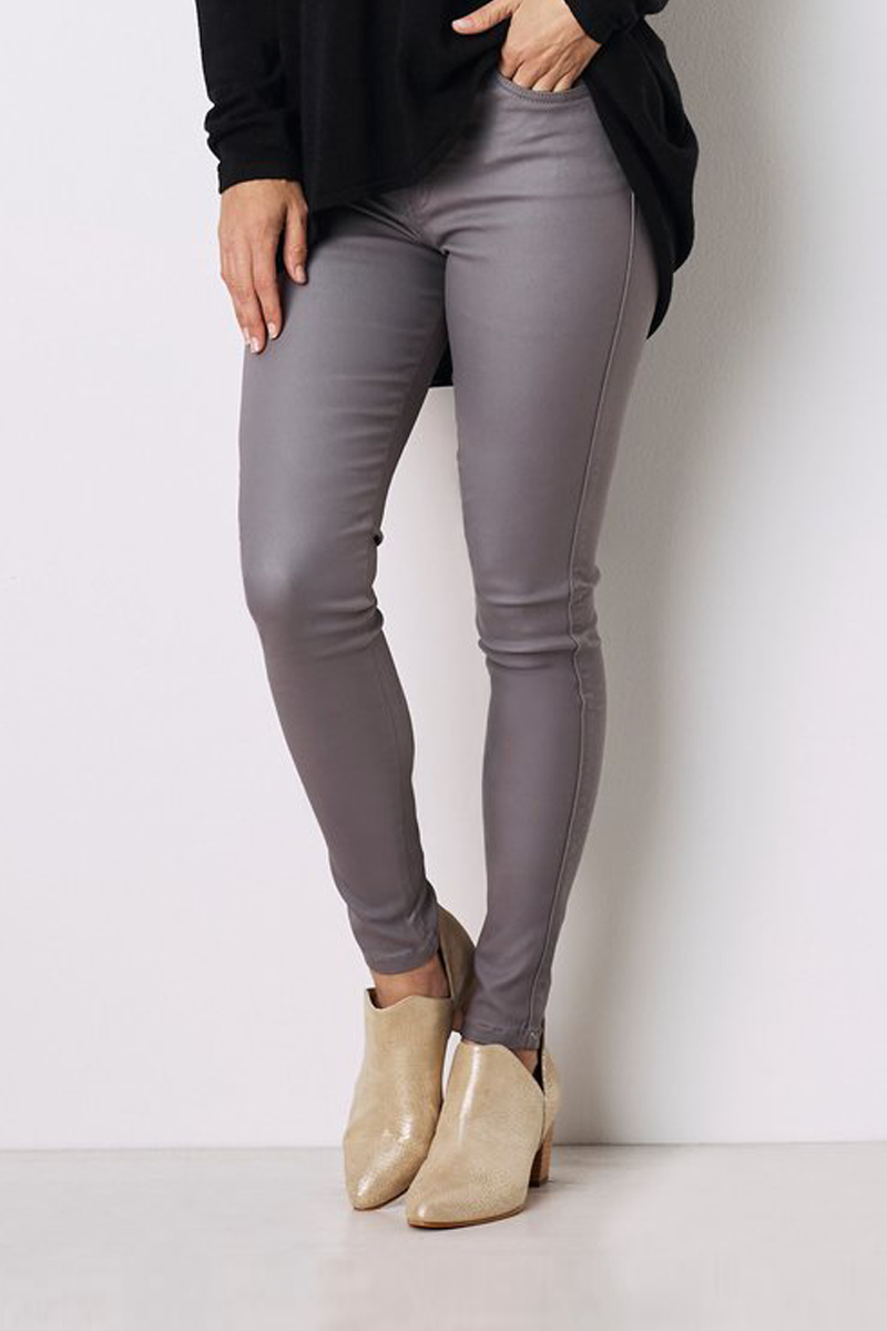 Amber Coated Skinny Jeans Grey