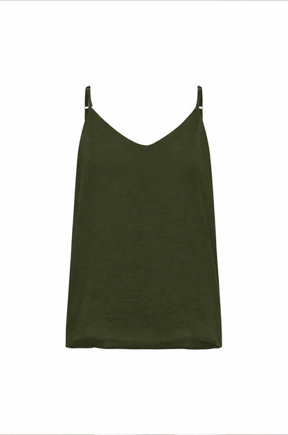 Ana Reversible Neckline Camisole Top Olive
