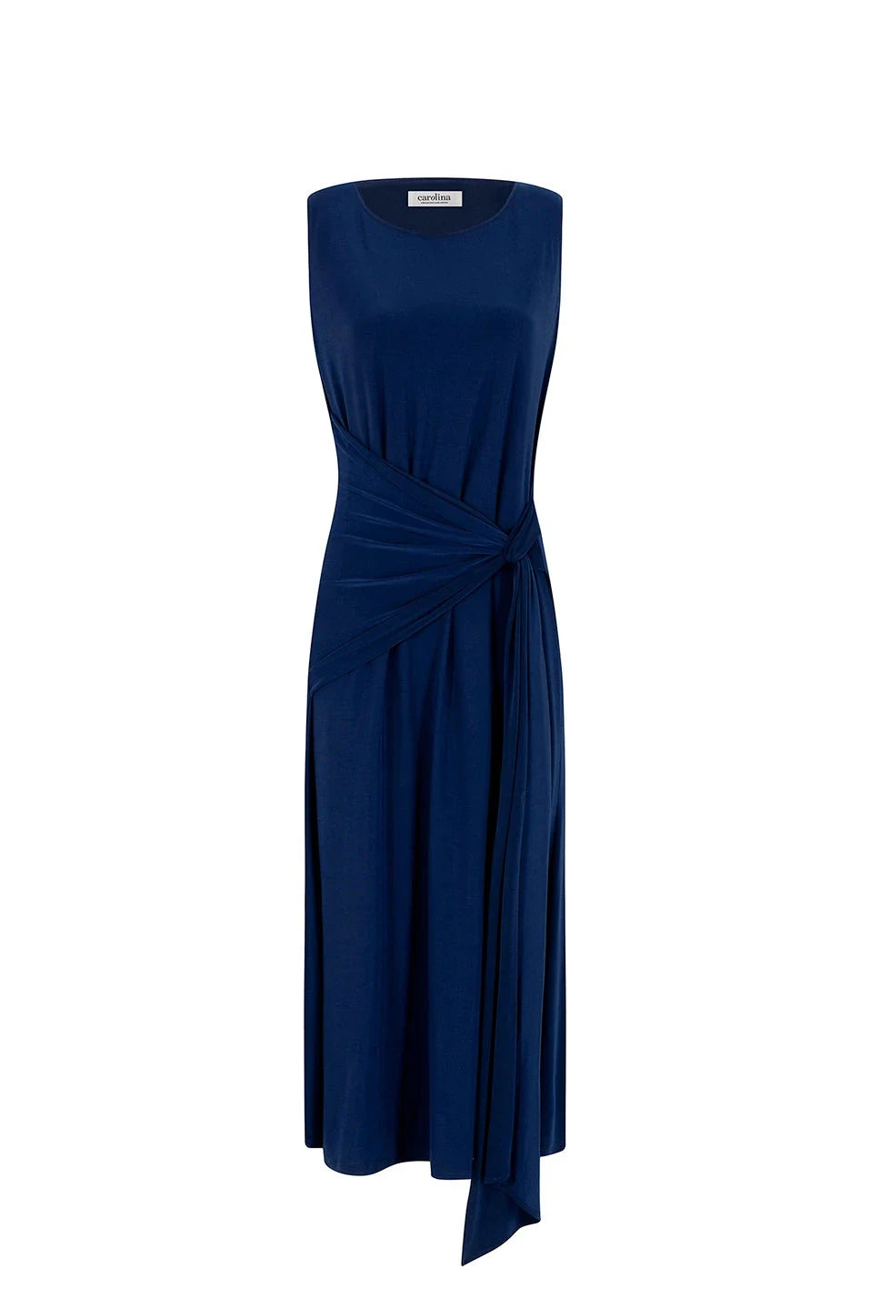 Angelica Sleeveless Midi Dress in Navy