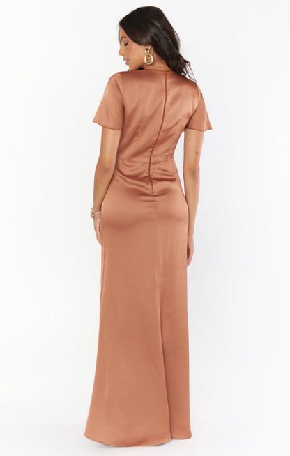Rome Twist Gown ~ Copper Luxe Satin