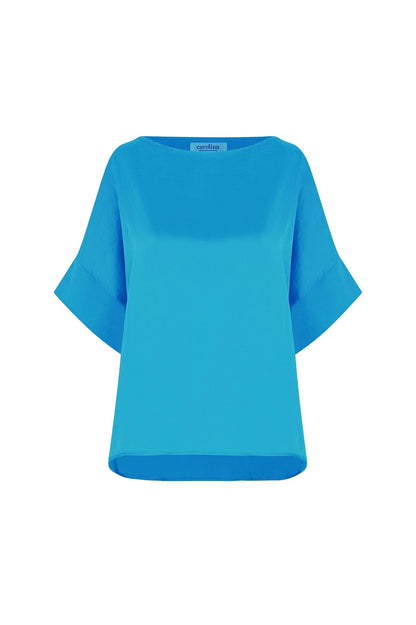 Bianca Short Sleeve Top Capri Blue