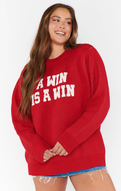 Varsity Sweater ~ Win Graphic Knit