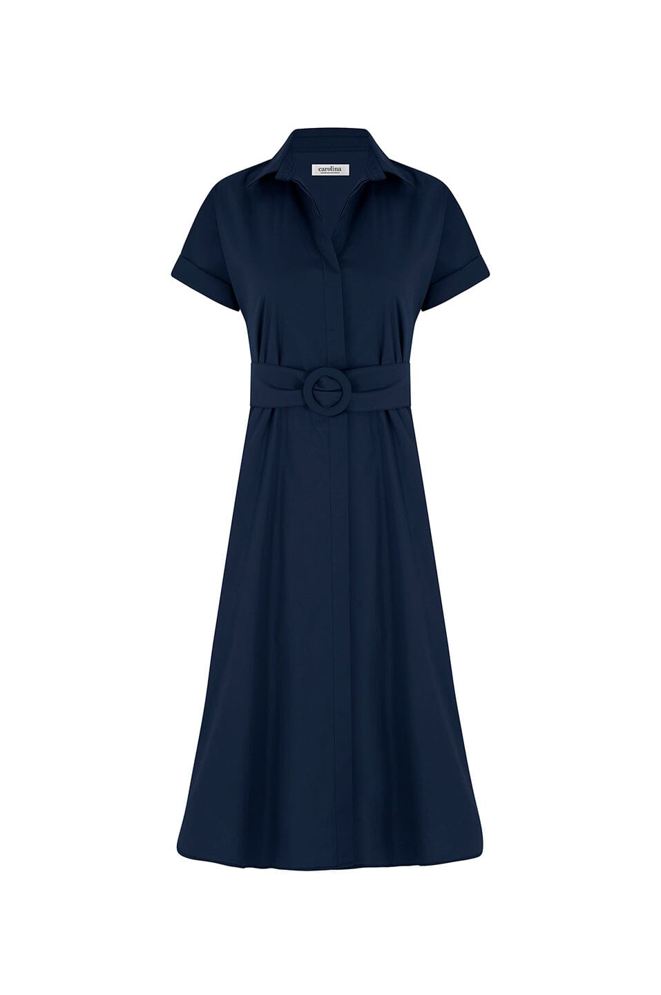 Celia Short Sleeve Midi Dress in Navy