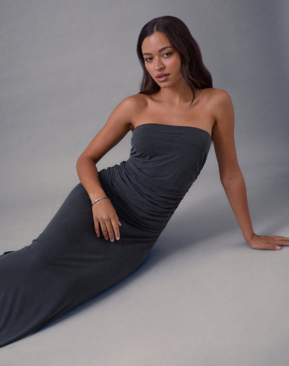 Darmi Maxi Dress in Cupro Granite