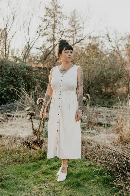 Aviva Top in Oat Irish Linen