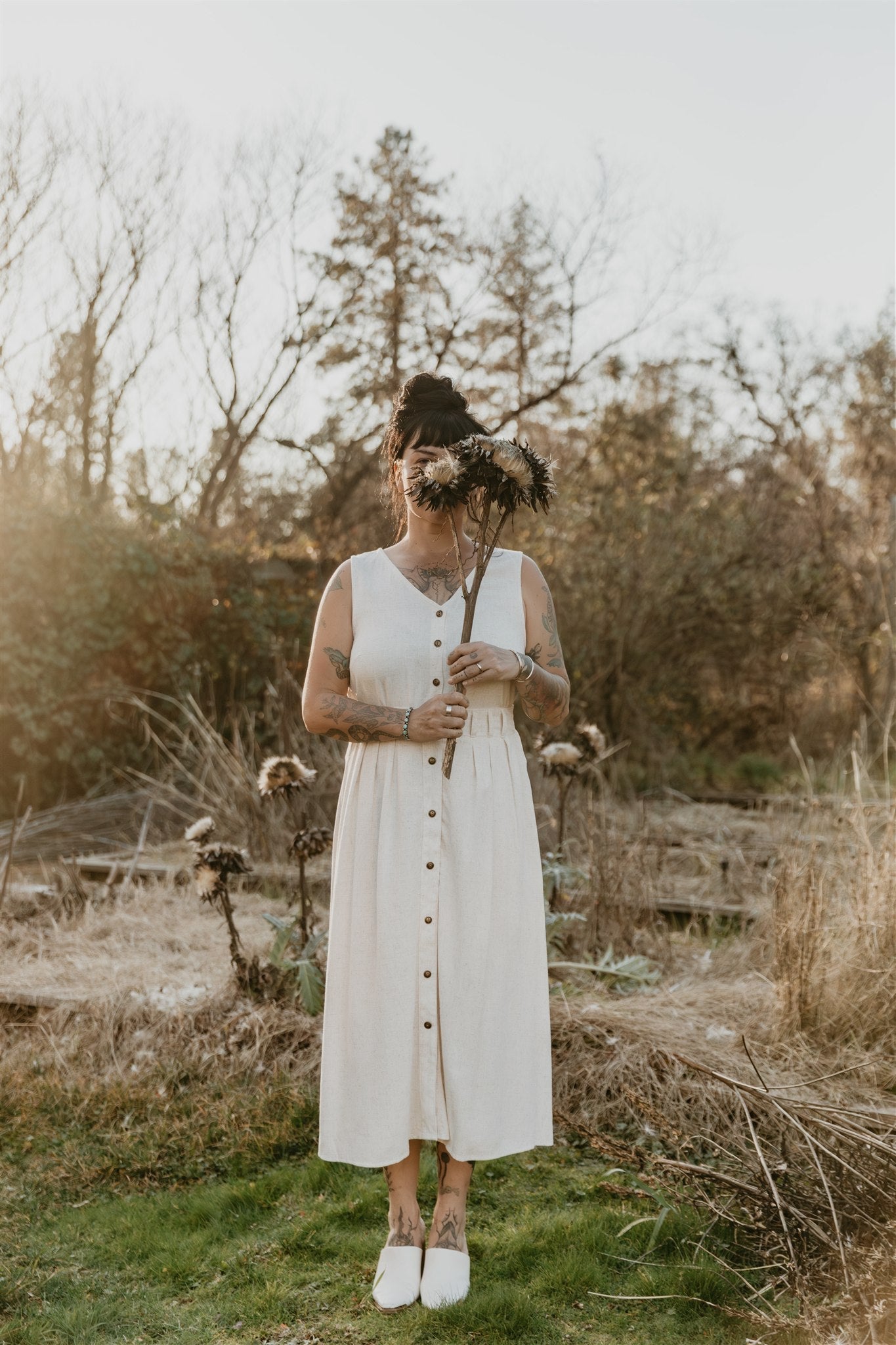Aviva Top in Oat Irish Linen