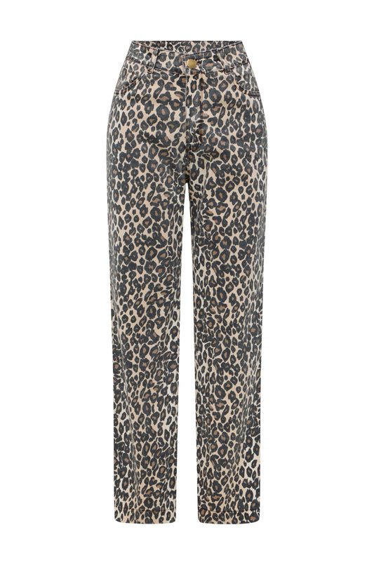 Gloria Animal Print High Rise Jeans