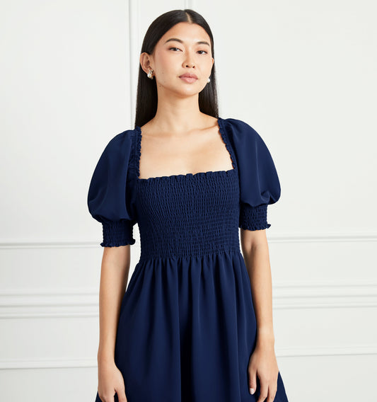 The Athena Nap Dress - Navy Crepe