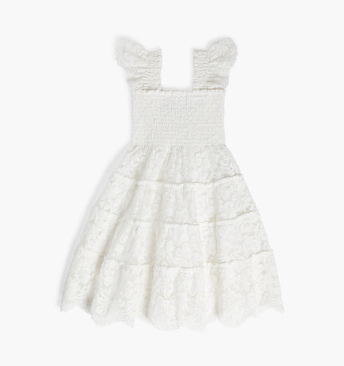 The Tiny Lace Ellie Nap Dress - White Fleur Lace